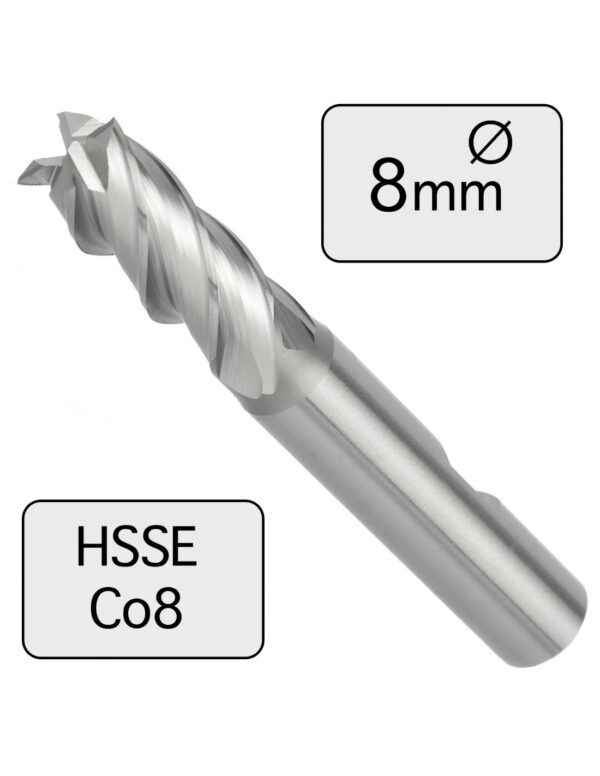 8 x 19 mm Frez trzpieniowy HSSE Co8 krótki
