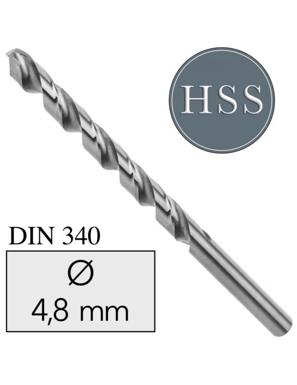 4,8 x 132 mm Wiertło długie do metalu HSS NWKb DIN 340 Professional