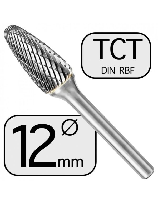 12 mm Pilnik Obrotowy RBF TCT Ostrołukowy Zaokrąglony Professional