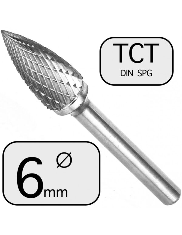 6 mm Pilnik Obrotowy SPG TCT Ostrołukowy Professional
