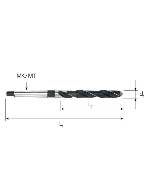 FI 19,5 mm Wiertło Do Metalu NWKc HSSE Co5 DIN 345 Stożek Morse'a MT2 Professional