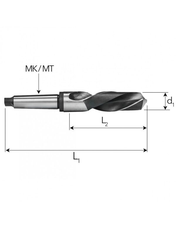 FI 43,5 mm Wiertło Do Metalu NWKc HSSE Co5 DIN 345 Stożek Morse'a MT4 Professional